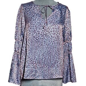 Waverly Grey Bell Sleeve Blouse Size XS